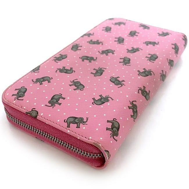 Prada Round Zipper Long Wallet Ec22963 Pink Elephant