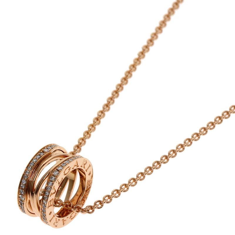 Bvlgari B-zero1 Bee Zero1 Design Legend Diamond Necklace 18K Pink Gold Ladies