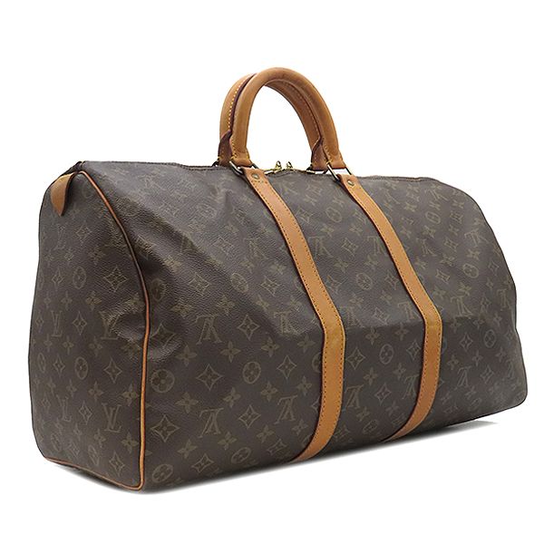 Louis Vuitton Boston Bag Keepall 50 Monogram Canvas Monogram Gold Hardware