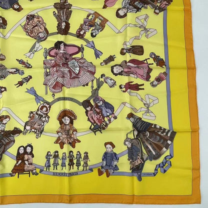 Hermes Carre 90 Silk Scarf Hello Dolly Hello Dolly Yellow