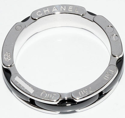 Chanel Ring 18K White Gold Black Ceramic J12 Ultra Collection Ring Small Model