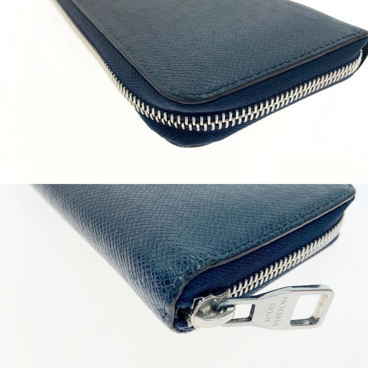 Louis Vuitton Taiga Zippy Wallet Vertical Round Zipper Long Wallet M30510 Navy