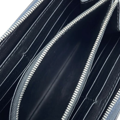 Celine Round Zip Long Leather Wallet Long Wallet Navy