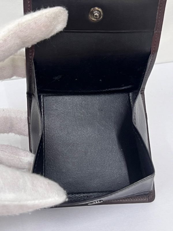 YVES Saint Laurent Coin Case Coin Purse Leather Brown 08bs304