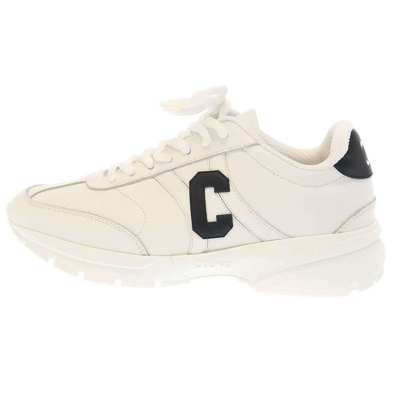 Celine Runner Low Lace-Up Sneaker Low Cut Leather Sneaker Cr-02 White 36