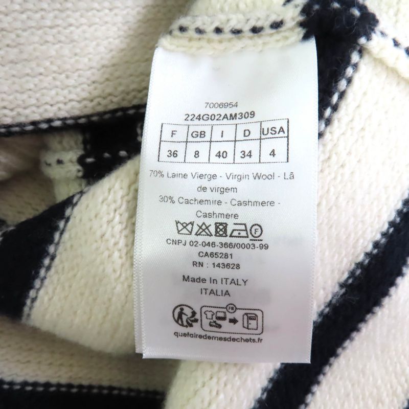 Christian DIOR 224g02am309 Cashmere Blend With Anchor Buttons Logo Design