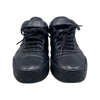 Chanel Sneakers Velcro High Cut G45110 36 Size Matelasse Coco Mark Logo Black