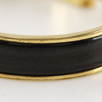 Hermes Click H Gold Plated Black Ladies 34.3g Bangle