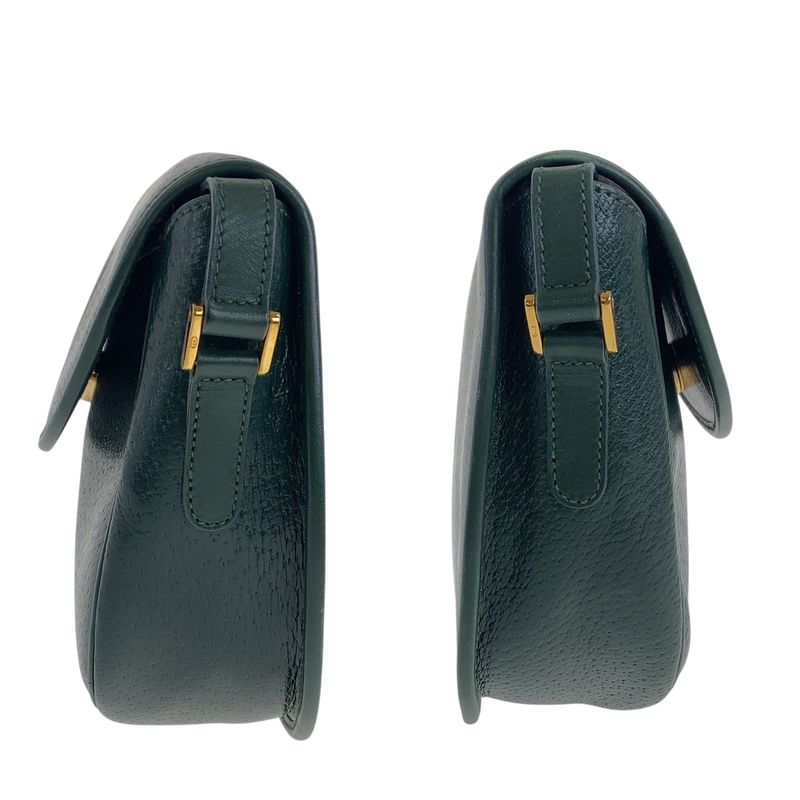 Gucci Vintage Old Gucci Green Gold Hardware Leather 007 261 0074 Shoulder Bag