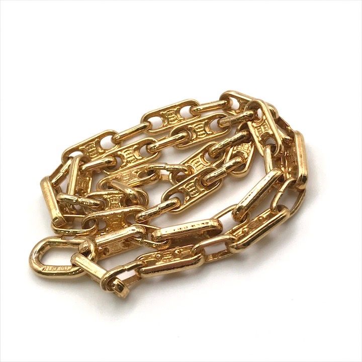 Celine Macadam Triomphe Link Necklace Choker Gold