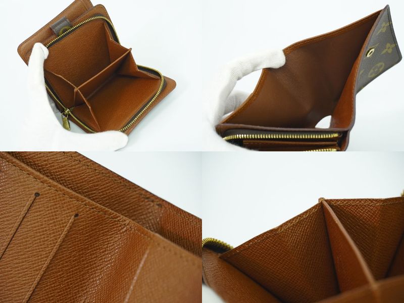 Authentic Louis Vuitton LV Compact Zip Monogram Fold Wallet Brown M61667