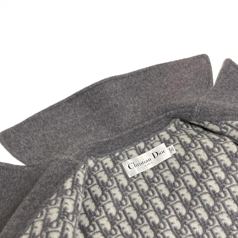 Dior/christian Dior Coat Size USA 2 Ladies - 110m32a1375 Grey Long Sleeves/winte