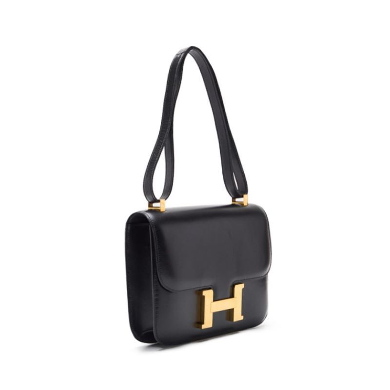 Hermes Constance 23 Shoulder Bag Box Calf Black With Gold Hardware Shoulder Bag
