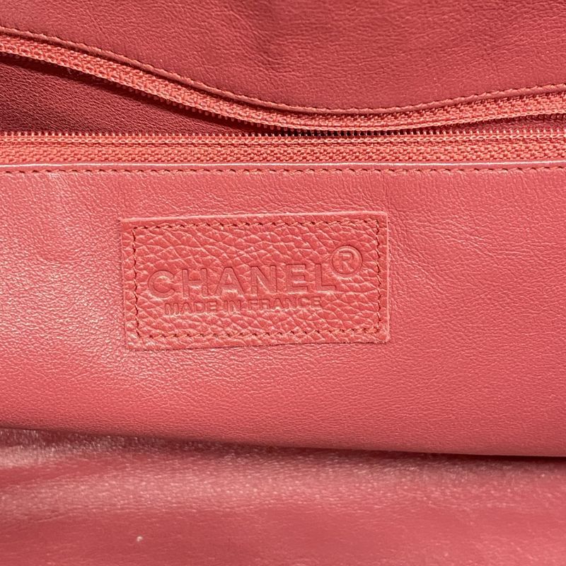 Chanel Boston Bag Matelasse Leather Patent Leather Pink Silver Hardware Men