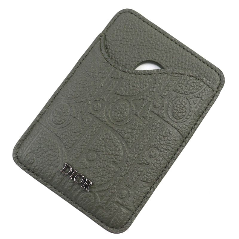 DIOR Christian DIOR 2adch168flg Saddle Logo Magnet Gravity Leather Card Holder Card Case