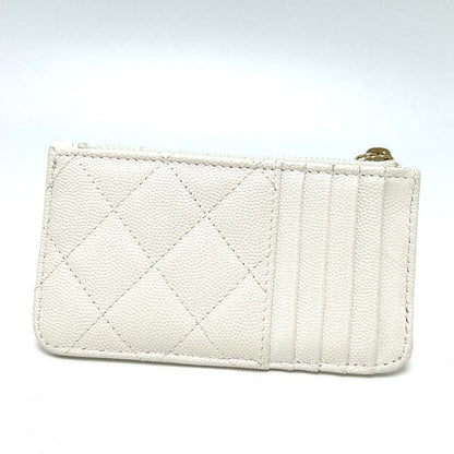 Chanel Long Wallet Coco Mark Caviar Skin White