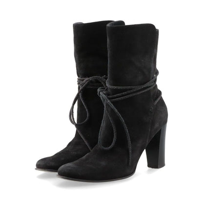 Hermes Suede Boots Women's 36 Semelle CUIR Black Made In Italy