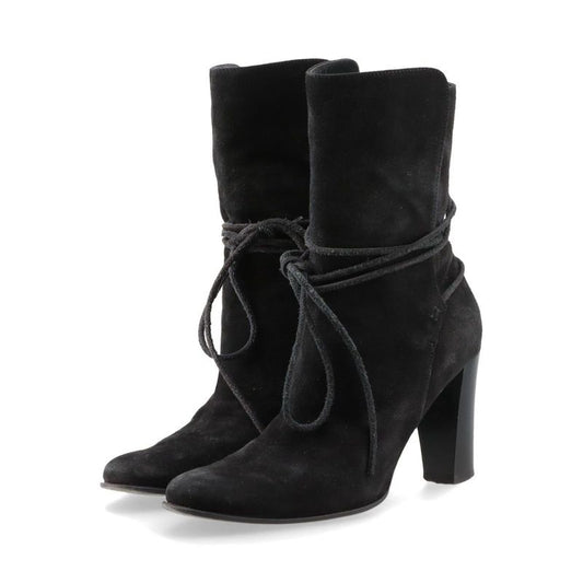 Hermes Suede Boots Women's 36 Semelle CUIR Black Made In Italy