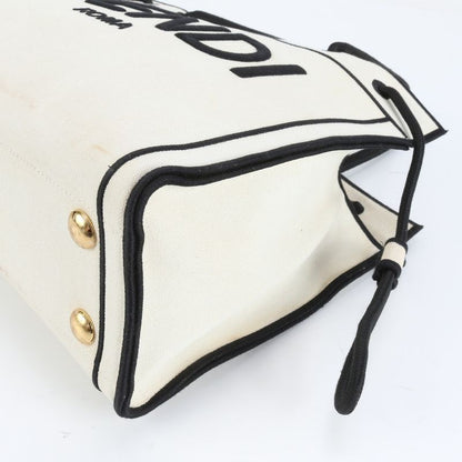 Fendi Logo Shopper Medium 8bh378 Tote Bag Shoulder Hand A4 Genuine Leather