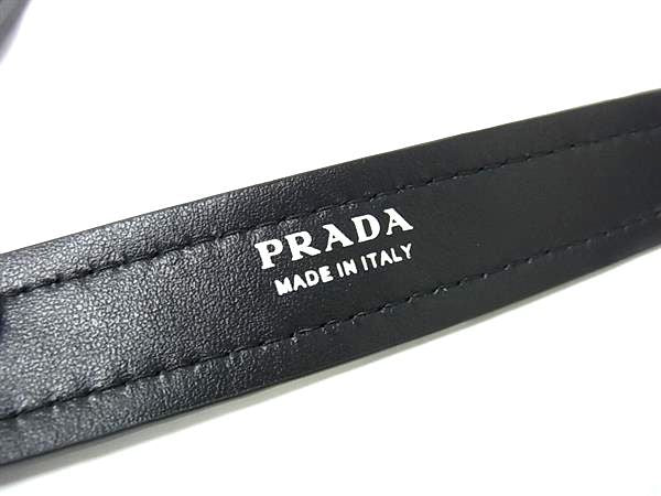 Prada 2sc106 Leather Silver Hardware Belt Size 36/90 Ladies Men's