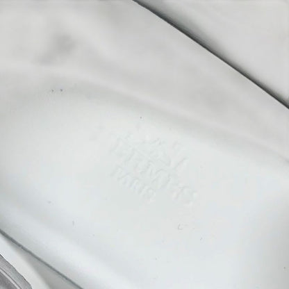 Hermes H Sneakers Shoes Suede Fabric White Velcro