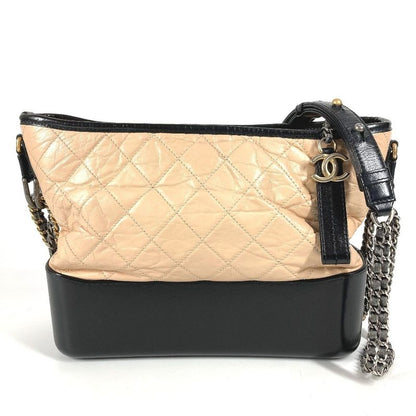 Chanel Shoulder Bag Gabrielle Matelasse Quilted A93824 Leather Beige