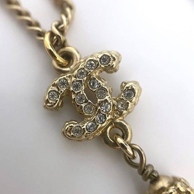 Chanel CC Long Necklace Gold Coco Mark GP A12