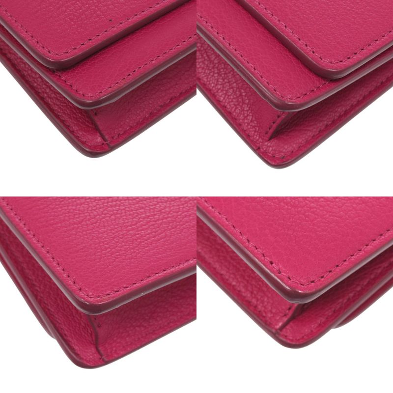 Balenciaga Pandora Chain Wallet Leather Magenta Long Wallet 1049 Balenciaga