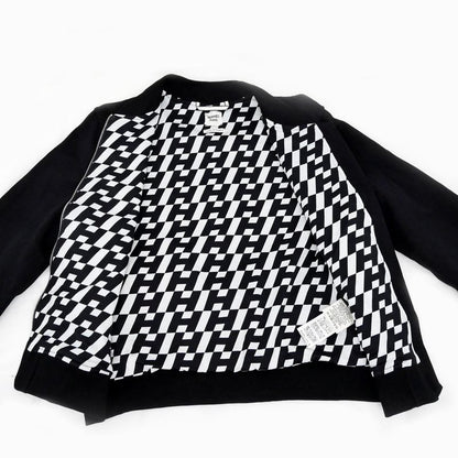 Hermes Zip Up Blouson Jacket 38 Size Black White Outerwear - Women's