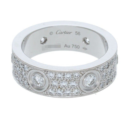Cartier LOVE RING Love Ring Pave Diamond 18K White Goldring Men's 56