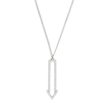 Celine 460sj6bcz.01xs Arrow Rhodium Finish Crystal Necklace Men's
