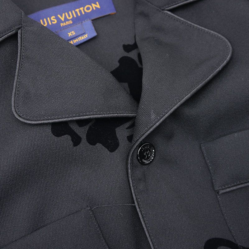 Louis Vuitton Flower Flocked Pajama Shirt Size XS Black