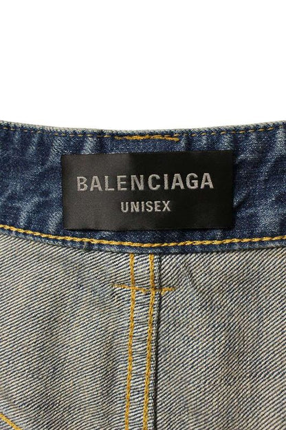Balenciaga 831689 Tsw71 Damaged Baggy Denim Half Pants Men's M