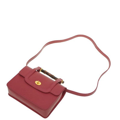 Gucci Bamboo 0001130231 2way Shoulder Handbag Leather Red 0015gucci Stop
