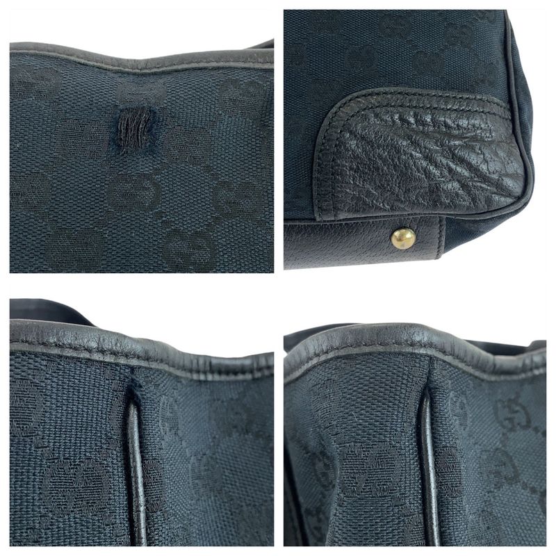 Gucci Sherry Line Princy Black GG Canvas 163805 Tote Bag Shoulder Bag Women