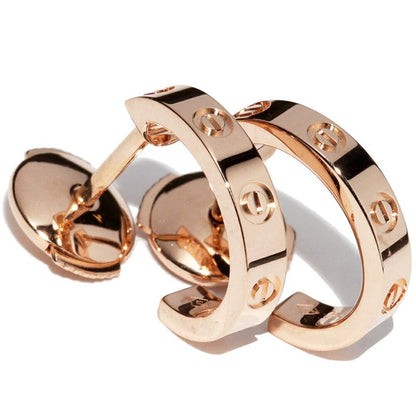 Cartier Earrings 18K Pink Gold Mini Love Earrings Hoop Earrings B80290