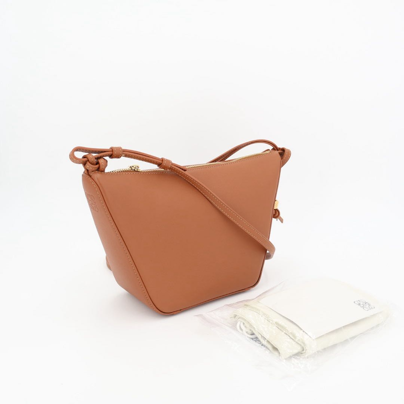 Loewe Hammock Hobo Bag Mini 2 Way Bag Leather Tan Brown