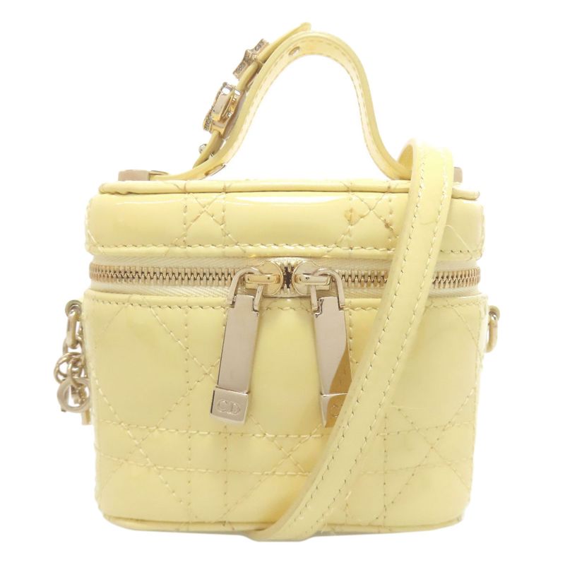 Christian DIOR Micro Vanity Mini Bag 2WAY Handbag Enamel Women