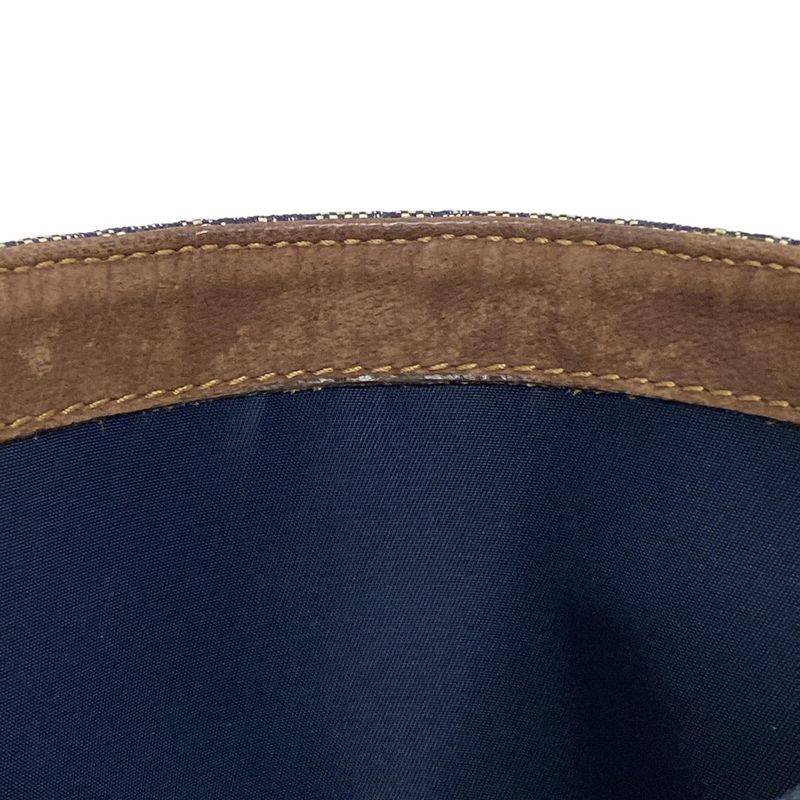 Dior/christian Dior Shoulder Bag Street Chic/trotter Navy And Ivory And Brown