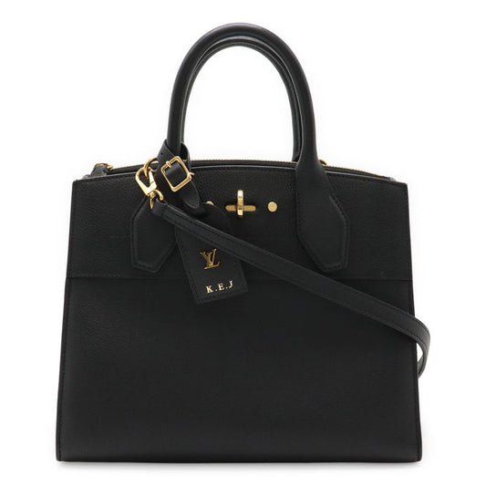 Louis Vuitton City Steamer PM Handbag 2WAY Shoulder Bag Leather Noir Black
