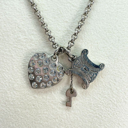 Celine Macadam Triomphe Stone Heart Necklace 24-2916s