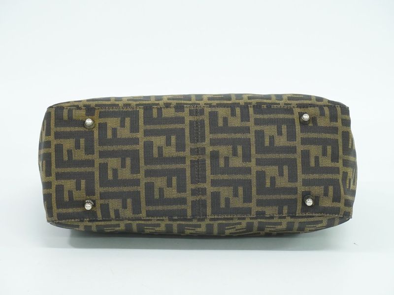 Authentic Fendi Zucca Tote Handbag Canvas Brown 26329 Zucca Bag Pre-owned