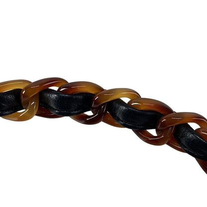 Chanel Vanity Bag Matelasse Black And Brown Plastic Chain/tortoiseshell Lambskin