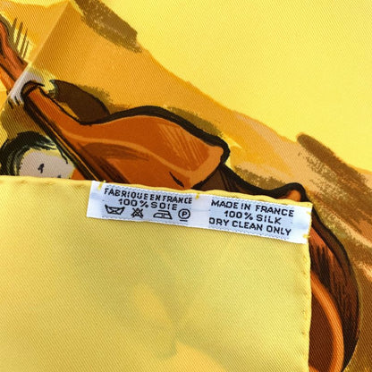 Grade Hermes Carre 90 Concerto Scarf Yellowish
