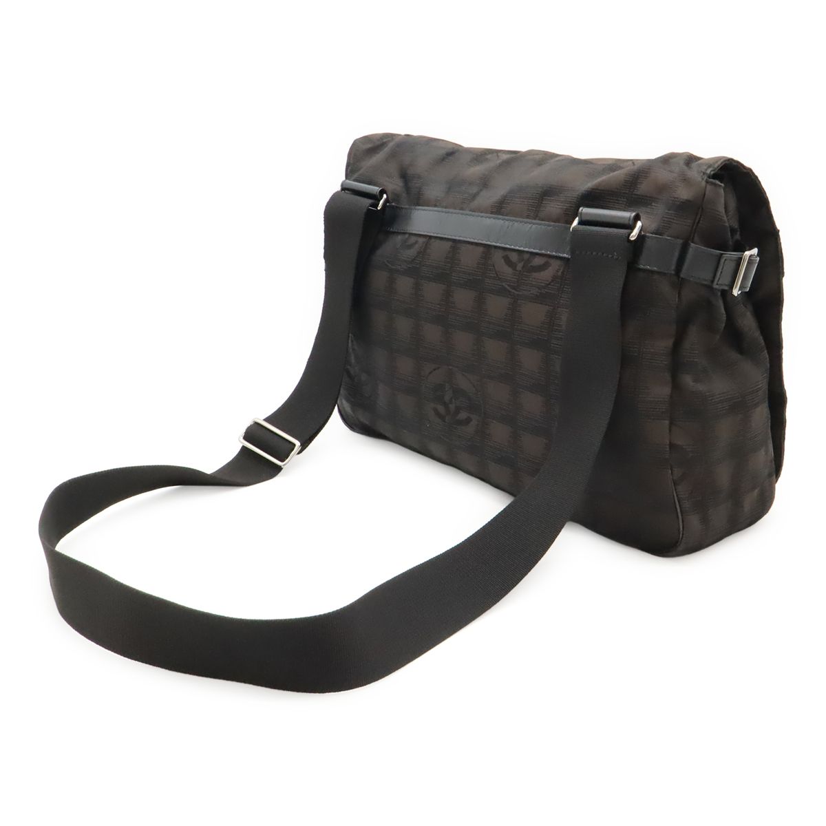 Chanel New Travel Line Messenger Bag Shoulder Bag Crossbody Brown Brown Black