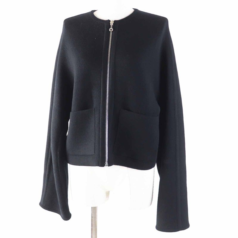 Hermes 23AW 3h2200d2 Wool Cashmere Silver Hardware Lining H Pattern Zip Up