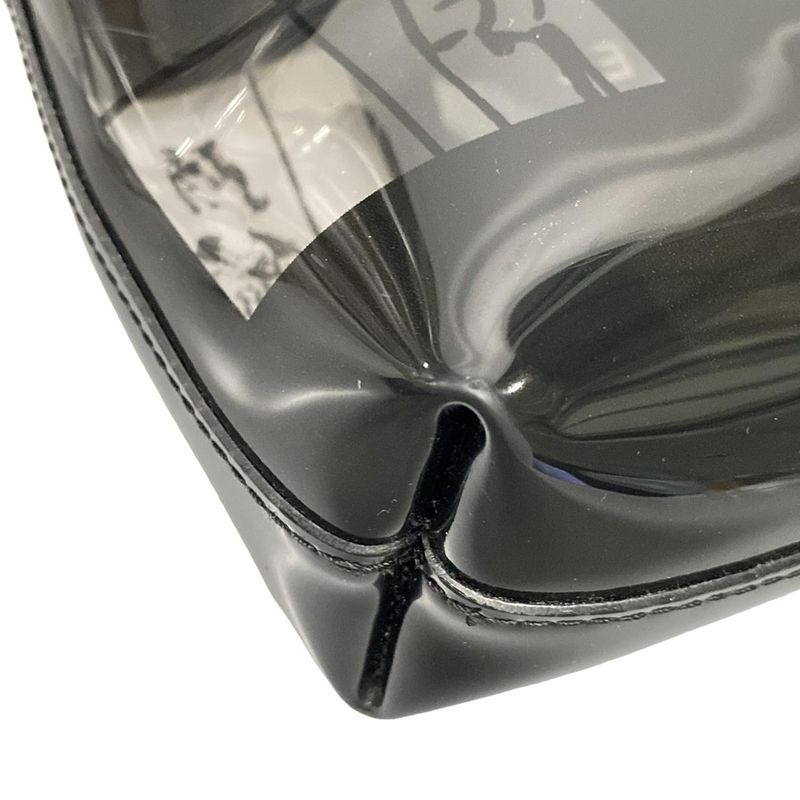 Chanel Shoulder Bag Window Line Clear X Black Plastic Chain Shoulder