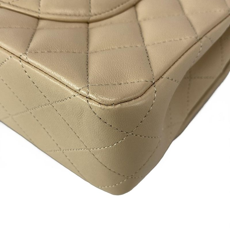 Chanel Shoulder Bag Double Flap Matelasse A01112 Beige Chain Shoulder/gold