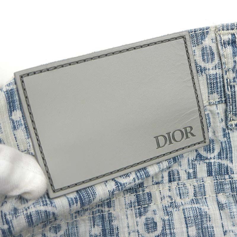 Dior Cotton Pants Oblique Size 30 Blue