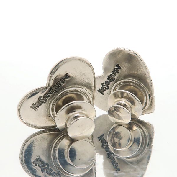 Yvessaint Laurent Pin Brooch 2 Pieces Tuck Pin Steampunk Heart Face Silver